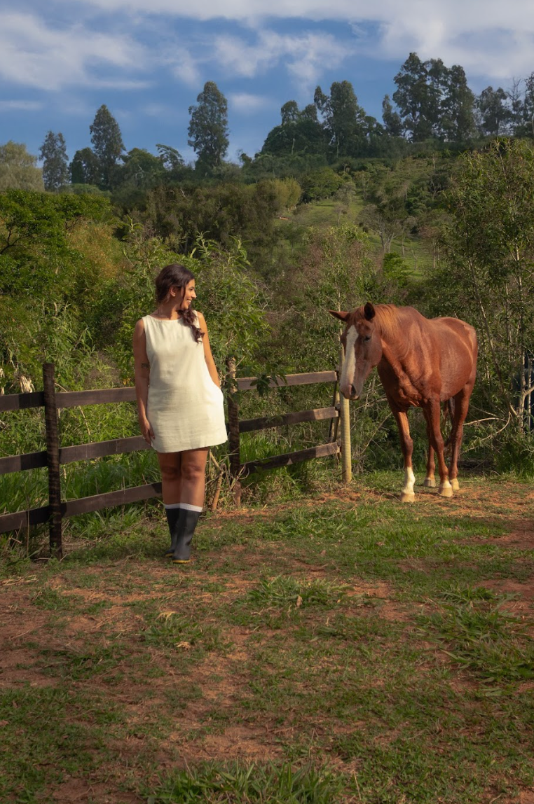 vestido sossego curto | vestido reto de viscolinho