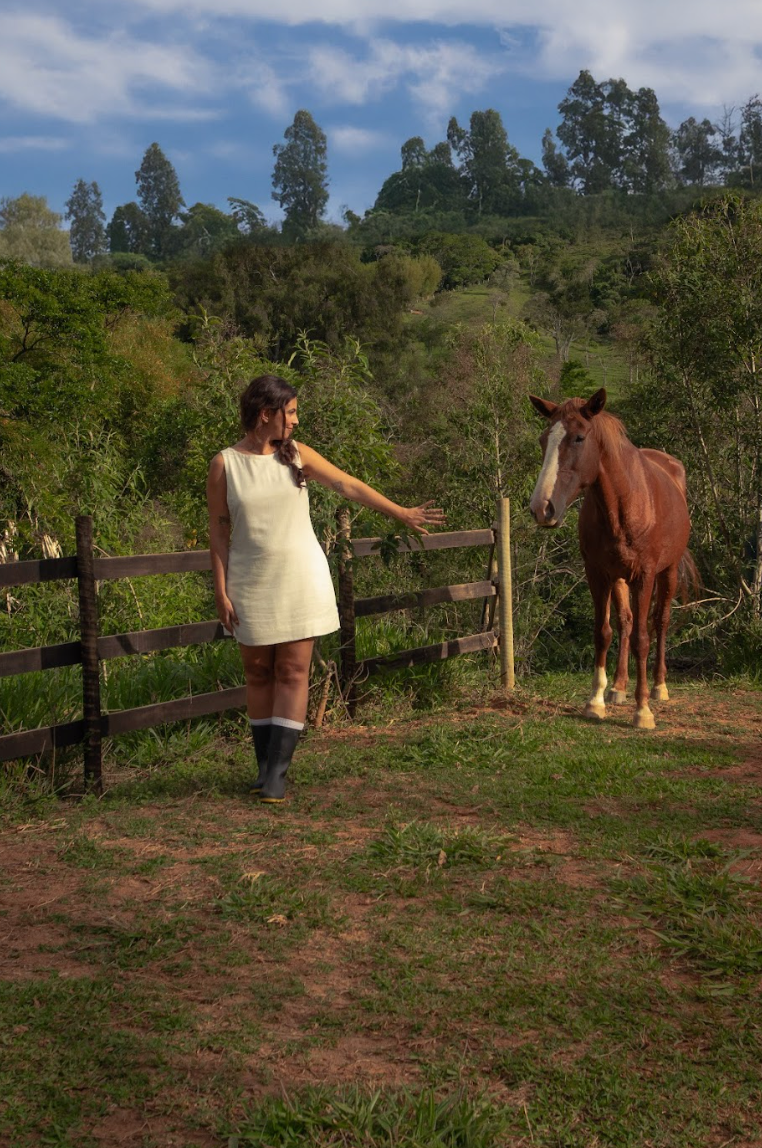 vestido sossego curto | vestido reto de viscolinho